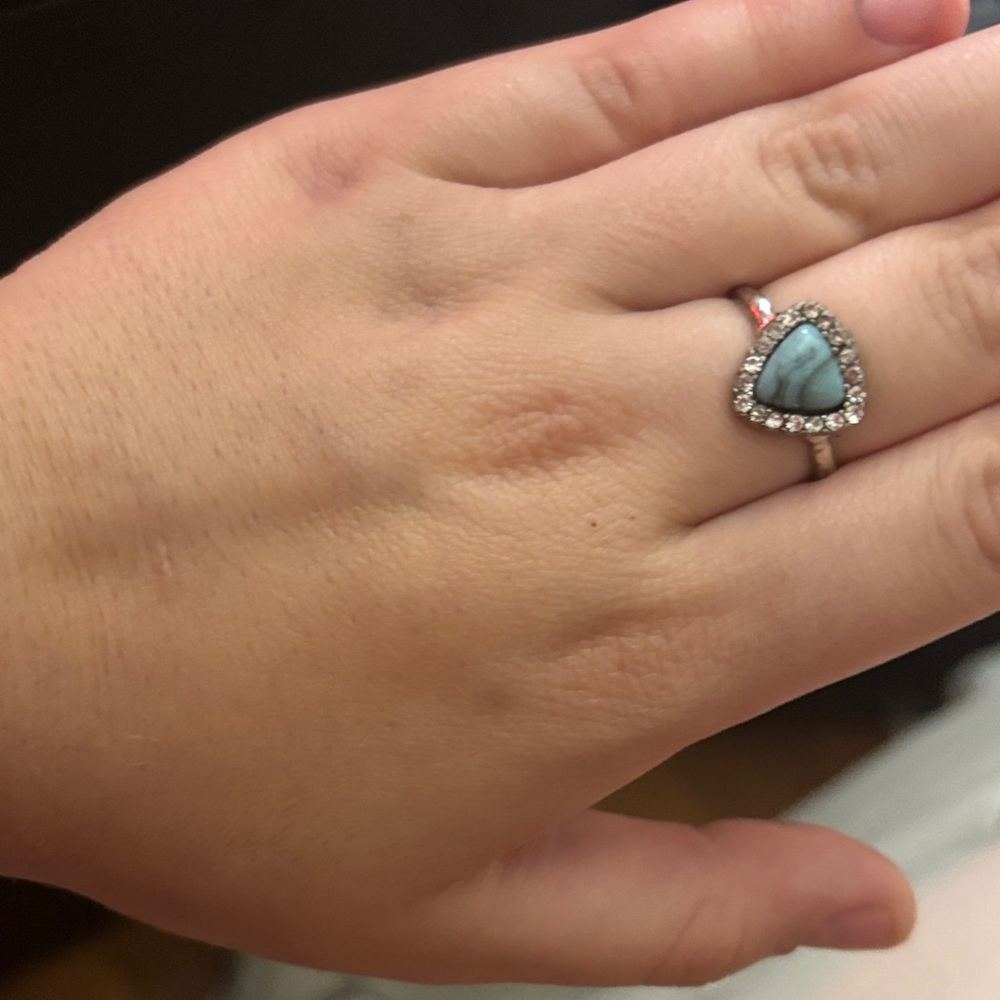 Elegant Silver and Blue Stone Ring